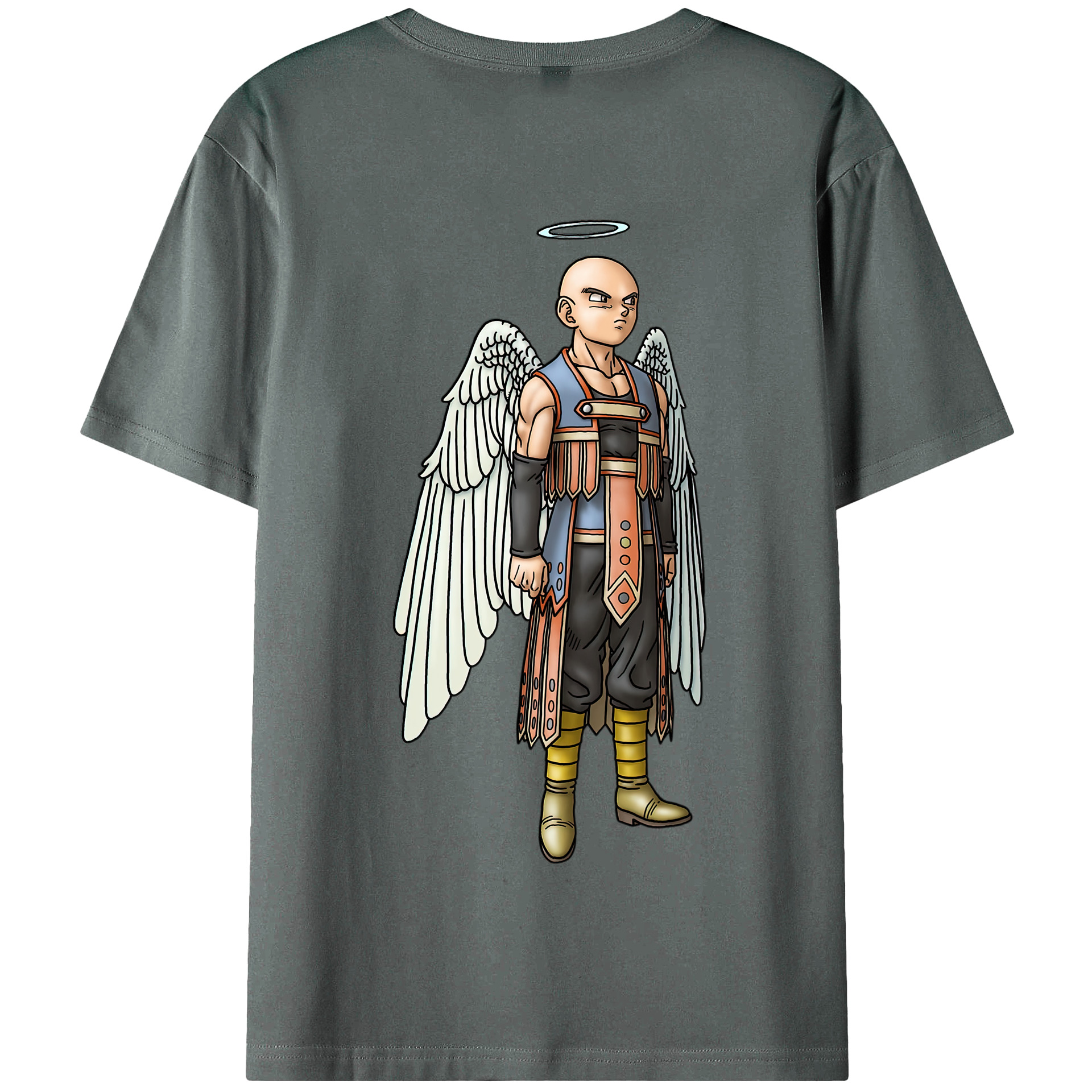 （画像用） ドラゴンクエスト Doragon Kuesuto Dragon Quest 綿100％半袖Tシャツ（背面プリント）